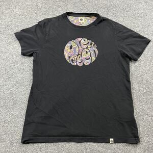 Pretty Green T-Shirt Womens Small Black Tee Graphic Print Retro Short Sleeve